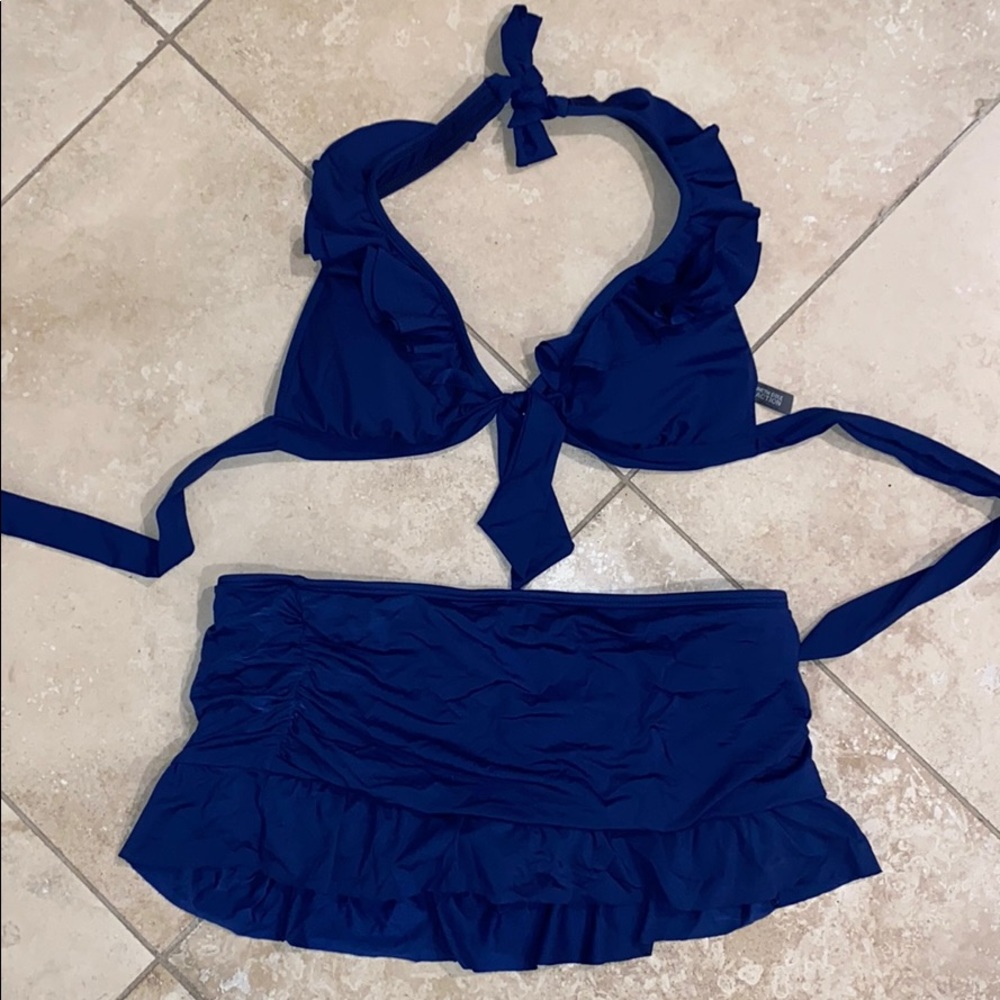 Kenneth Cole two piece skirted swim suit